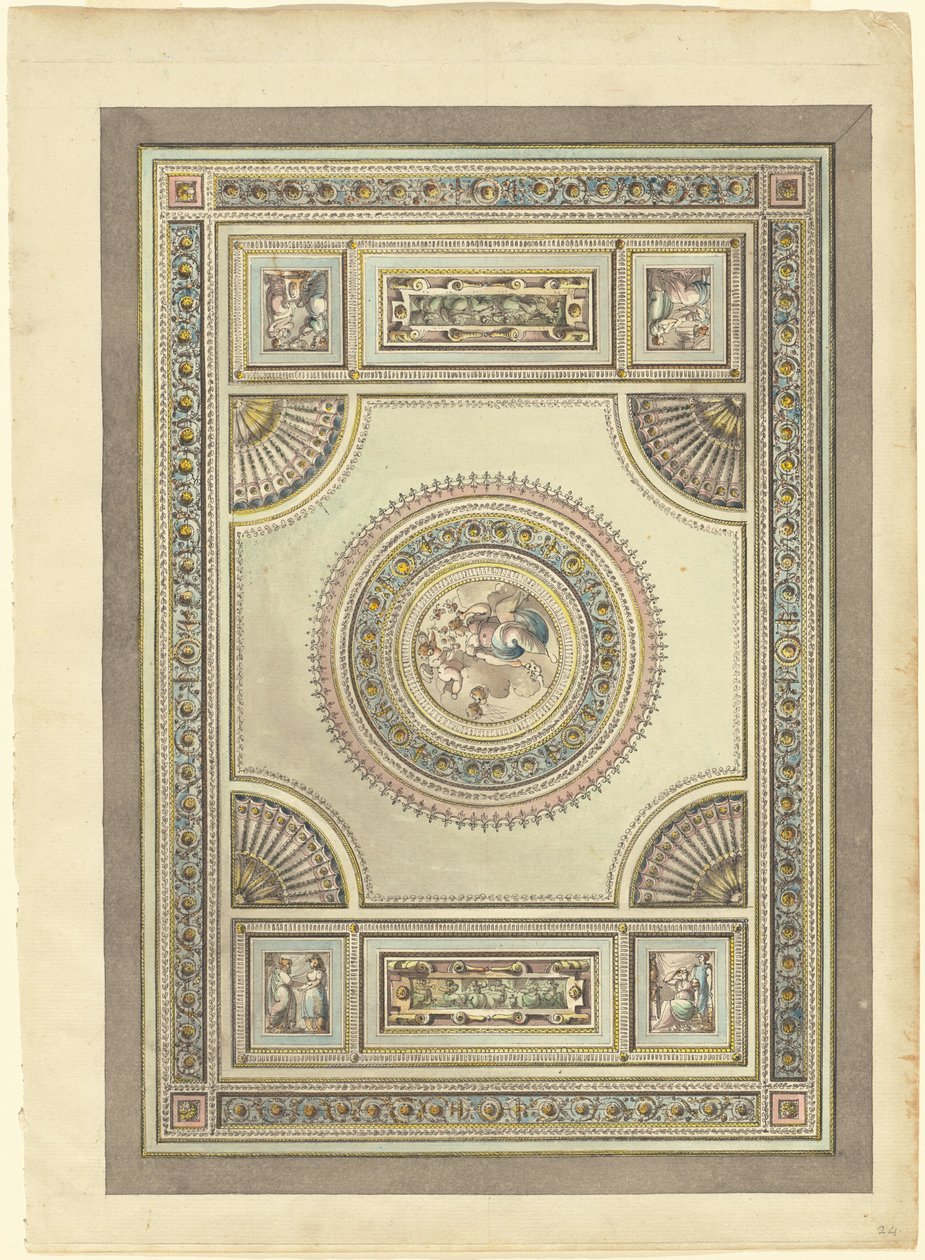 Um teto ornamentado com uma alegoria da primavera de Giacomo Quarenghi