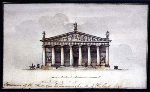 Elevação dos Picadeiros no Tsarskoye Selo de Giacomo Quarenghi