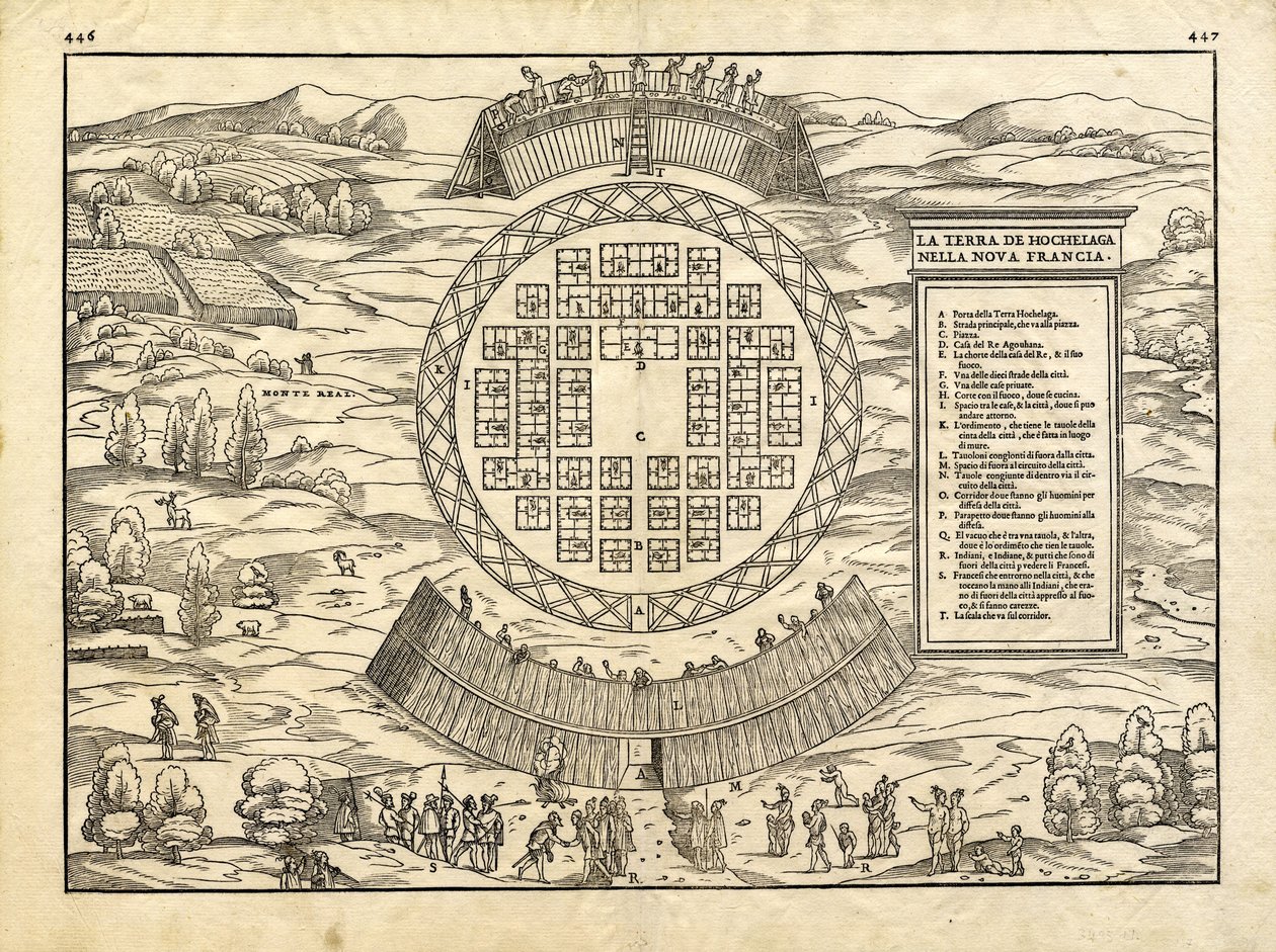 A terra de Hochelaga na Nova França de Giacomo & Ramusio Giovanni Battista (1485-1557) Gastaldi