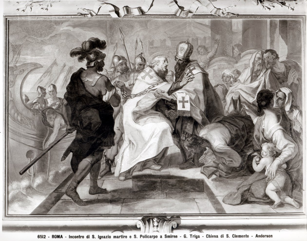 O Encontro de Santo Inácio de Antioquia (dc107 dC) e São Policarpo de Esmirna (c.69-c.155 dC) de Giacomo Triga