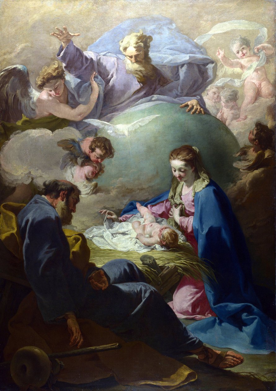 Natividade com Deus Pai e Espírito Santo de Giambattista Pittoni