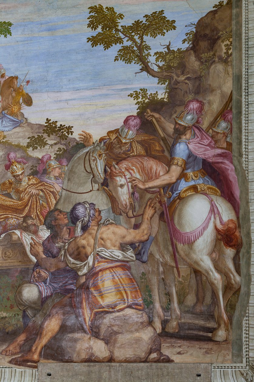 Alexandre o Grande cobrindo o cadáver de Dário com um manto, Salão Principal de Giambattista (1526 78) Zelotti