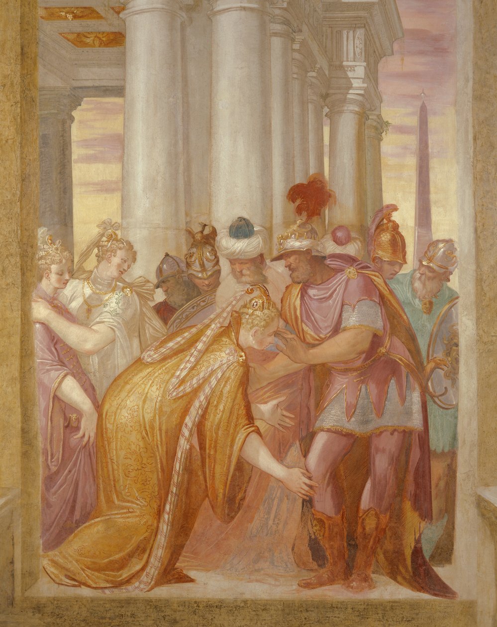 Muro central representando Sophonisba solicitando ajuda de Massinissa de Giambattista 1526 78 Zelotti