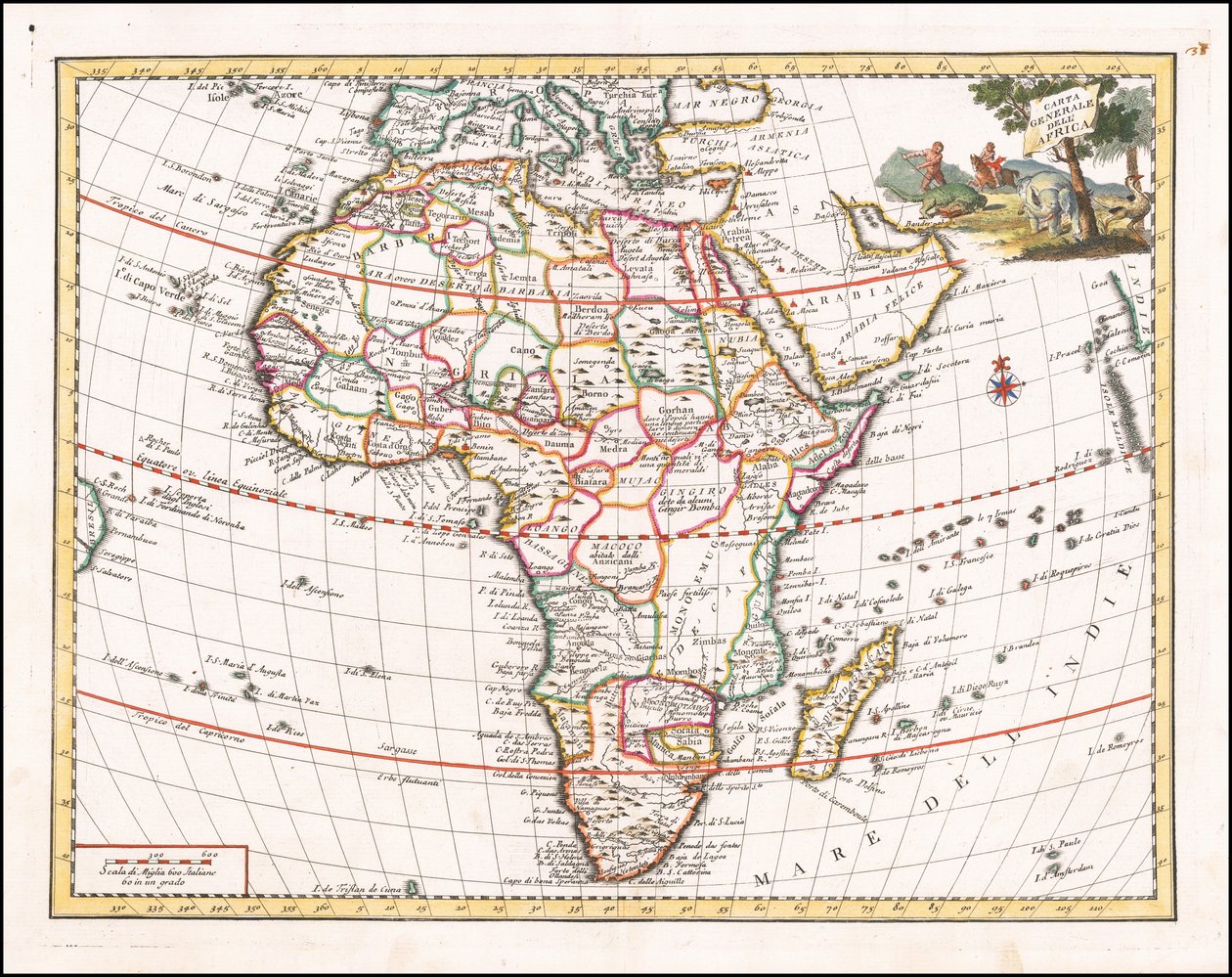 Mapa de África de 1740 de Giambattista Albrizzi de Giambattista Albrizzi