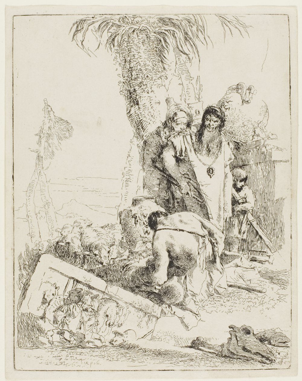 Um pastor com dois mágicos, de Scherzi de Giambattista Tiepolo