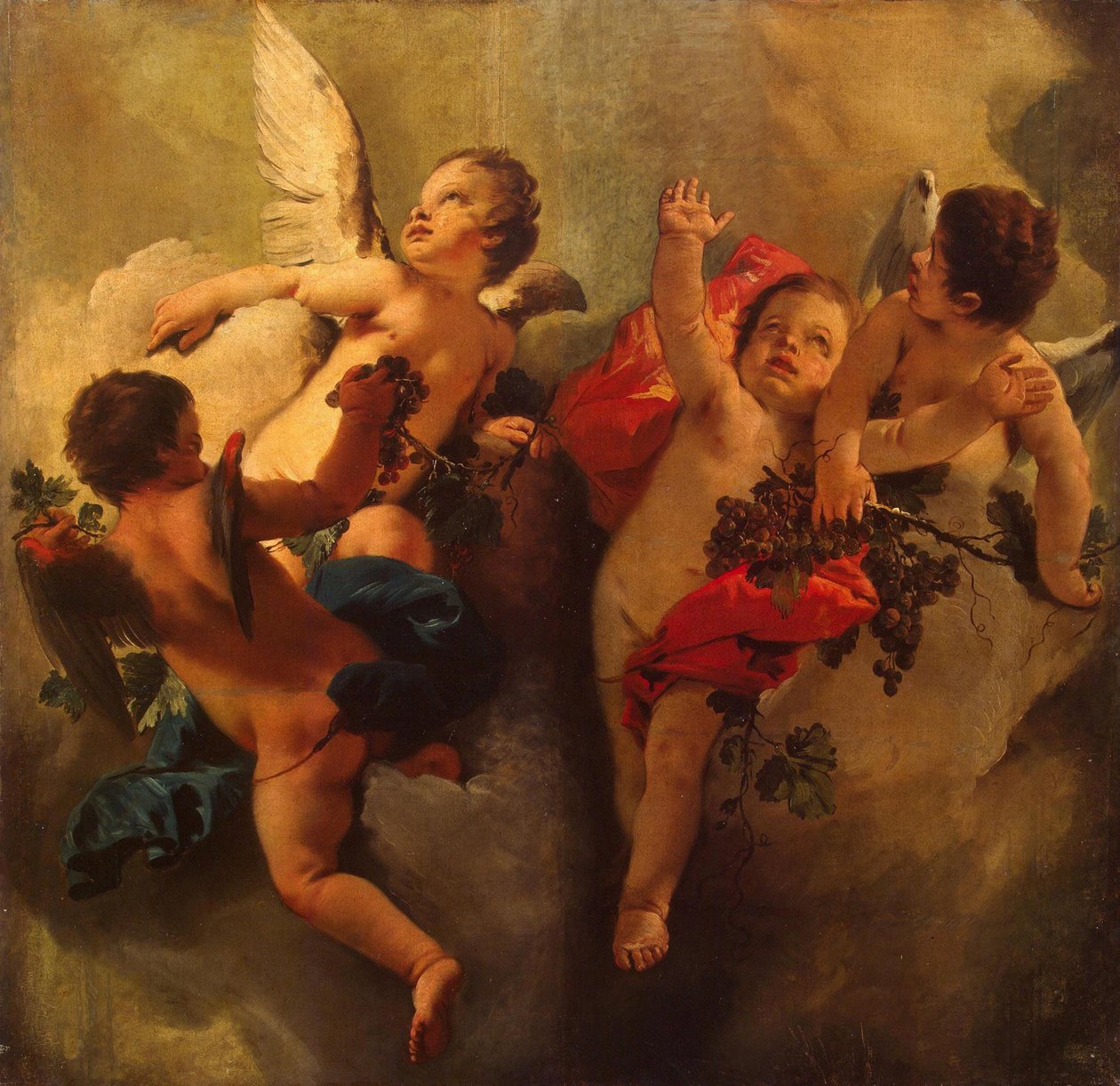 Cupidos com uvas. Série Quatro Estações, década de 1740. de Giambattista Tiepolo