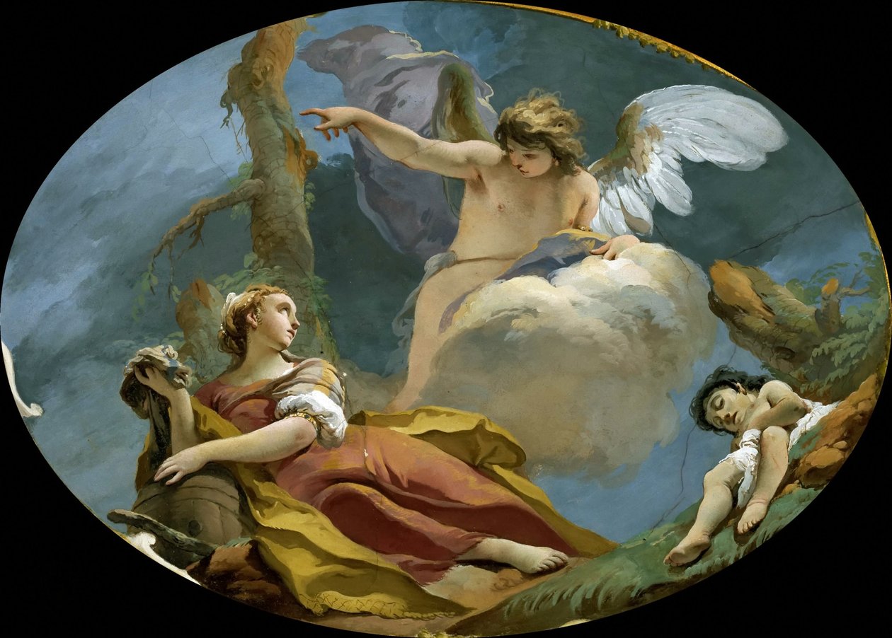 Hagar e Ismael no deserto, ca 1728. de Giambattista Tiepolo
