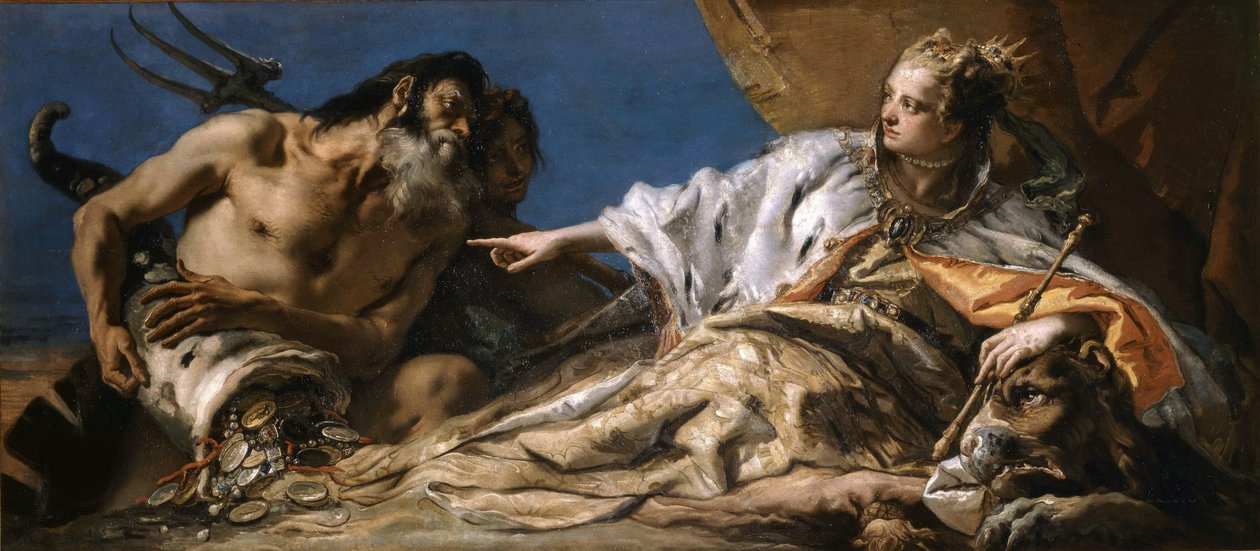 Netuno oferecendo presentes a Veneza, c. 1750. de Giambattista Tiepolo
