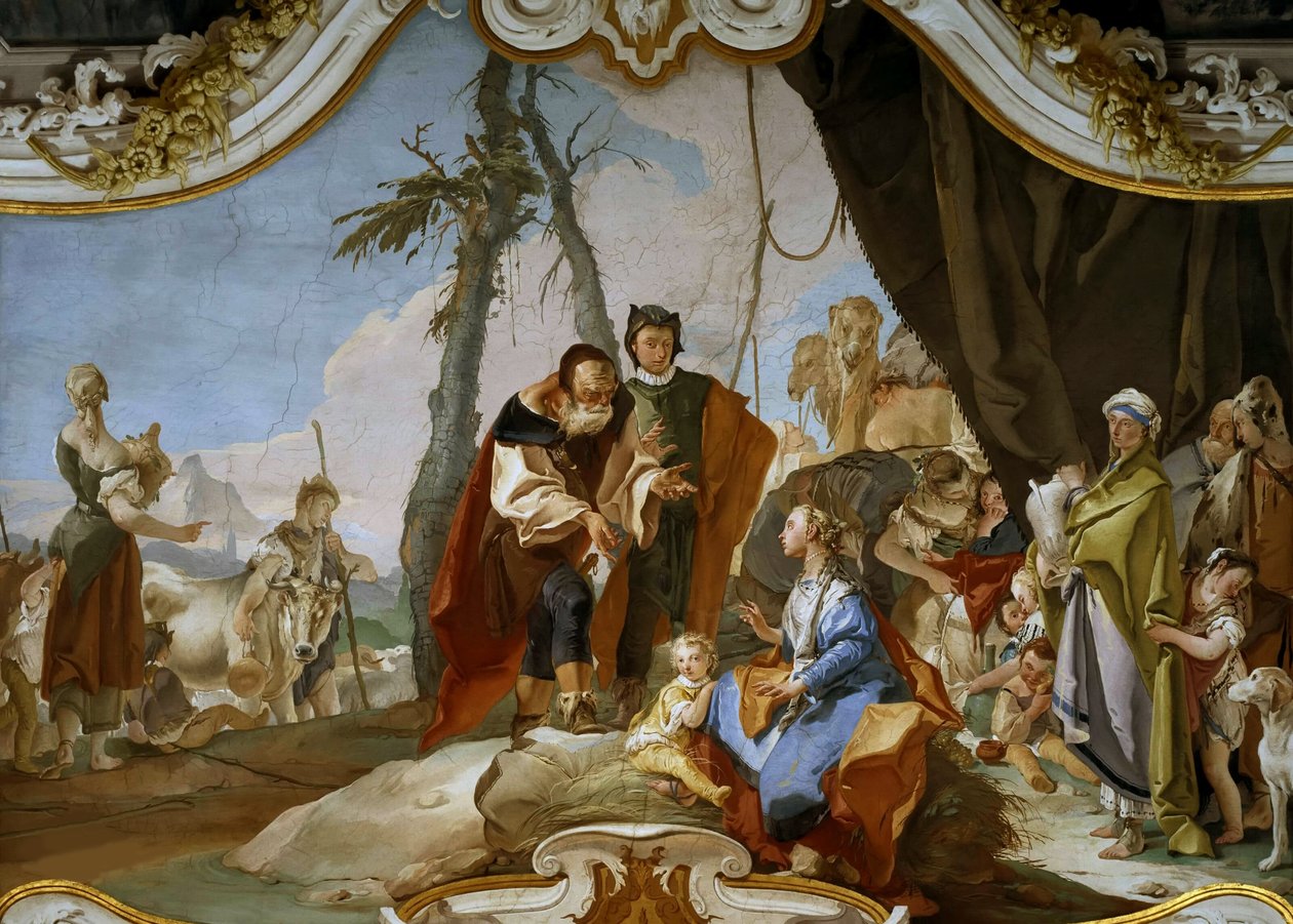 Rachel Hiding the Teraphim from her Father Laban, ca 1728.  de Giambattista Tiepolo