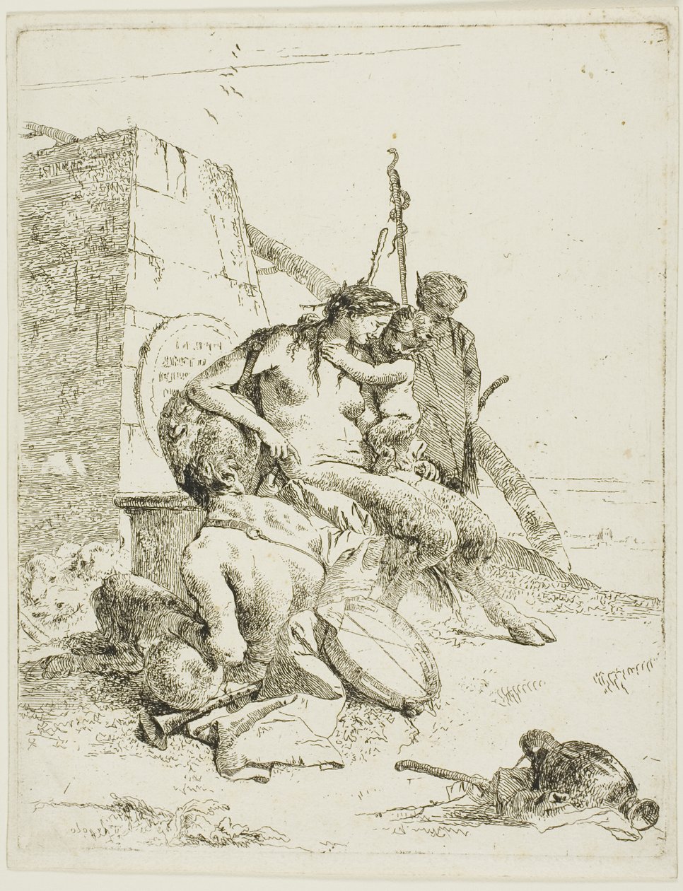 Família Satyr com o Obelisco, de Scherzi de Giambattista Tiepolo