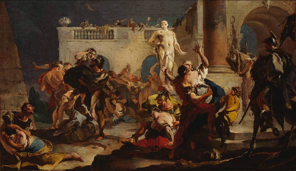 A violação das mulheres sabinas, 1718-1719. de Giambattista Tiepolo