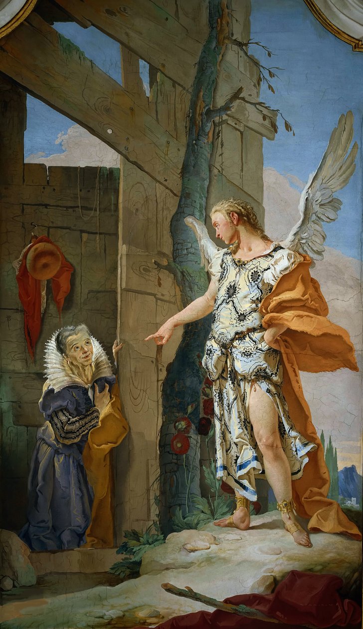 A aparição do anjo diante de Sara, ca 1728. de Giambattista Tiepolo