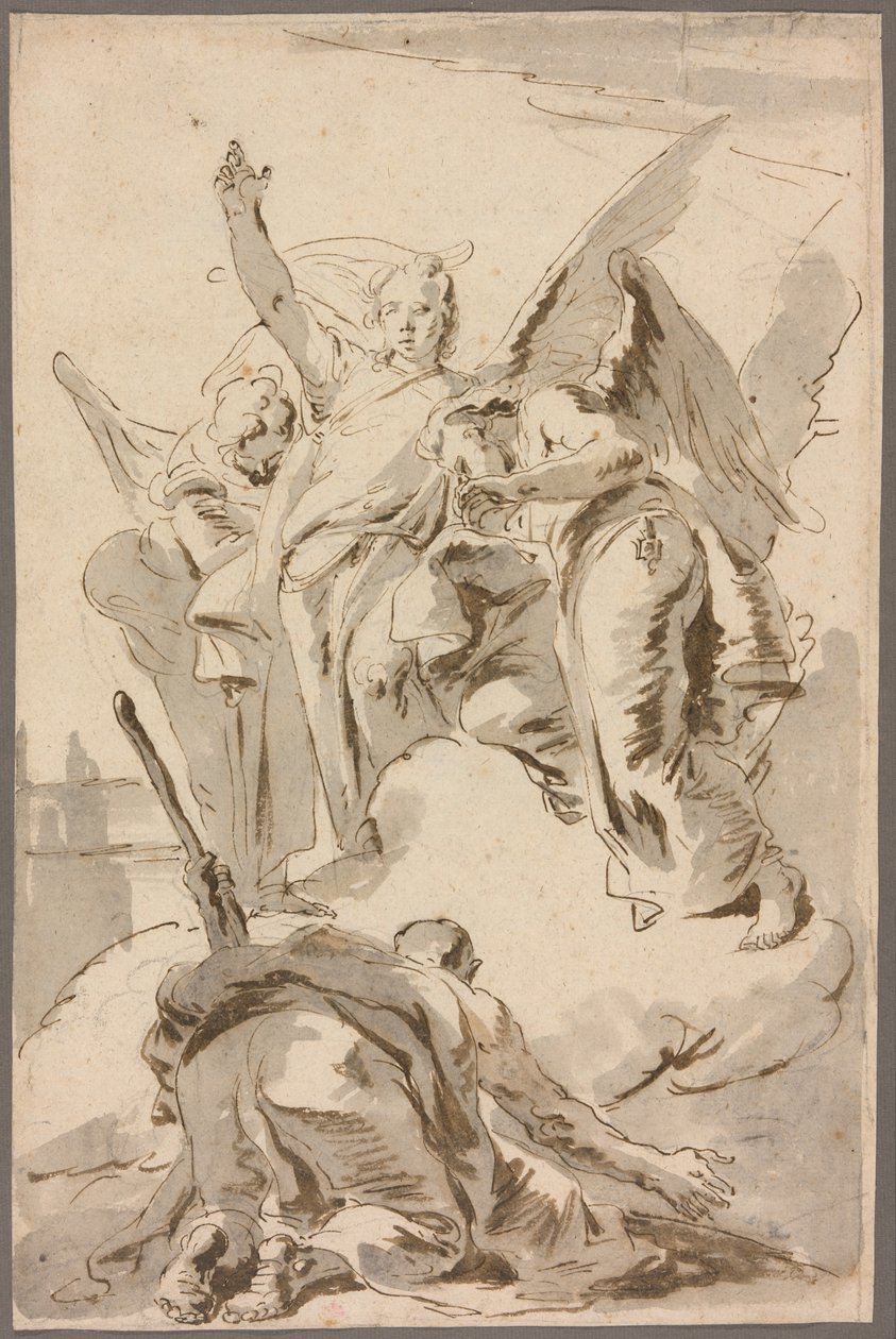 Três Anjos Aparecendo a Abraão de Giambattista Tiepolo