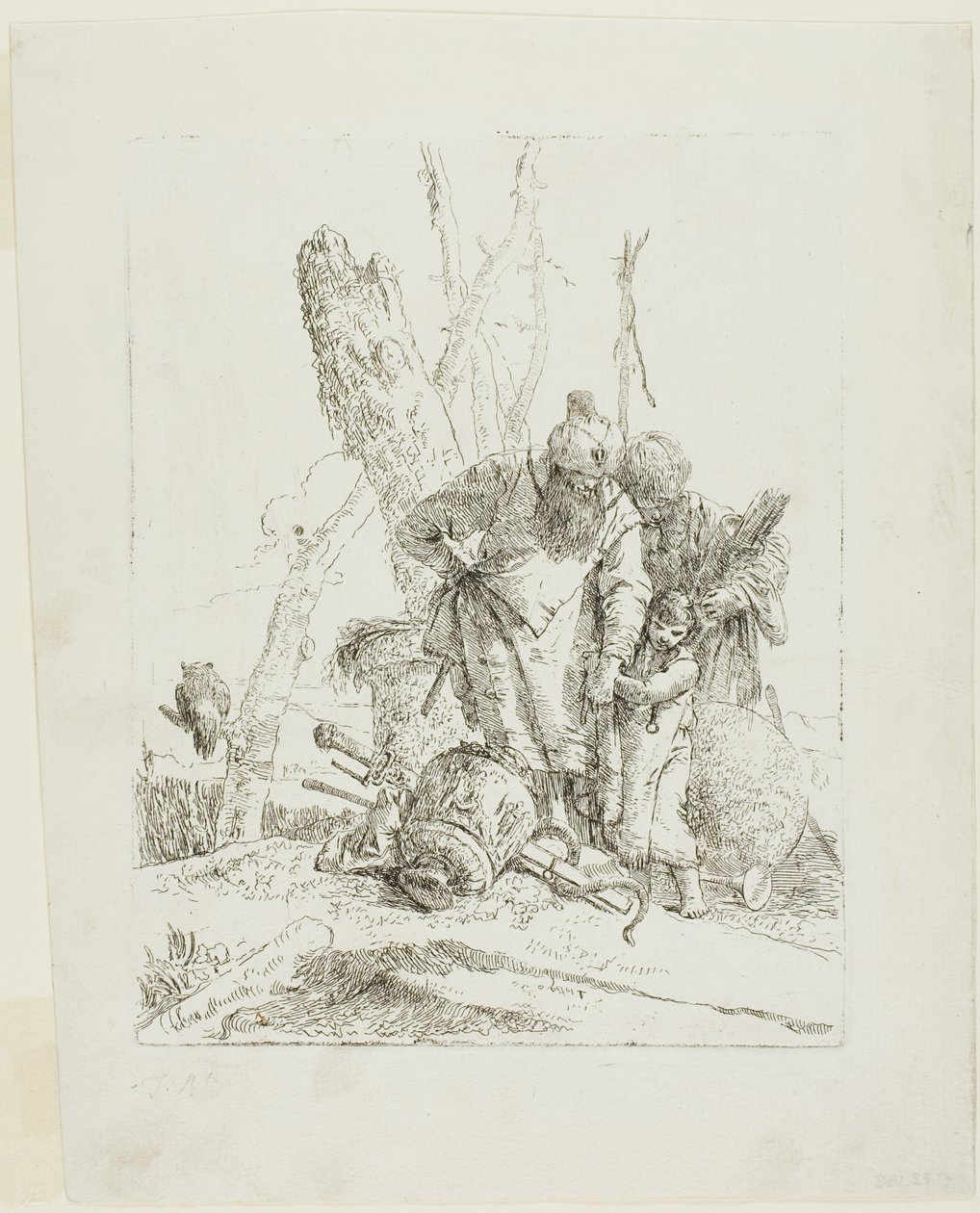 Dois astrólogos e um menino, de Scherzi de Giambattista Tiepolo