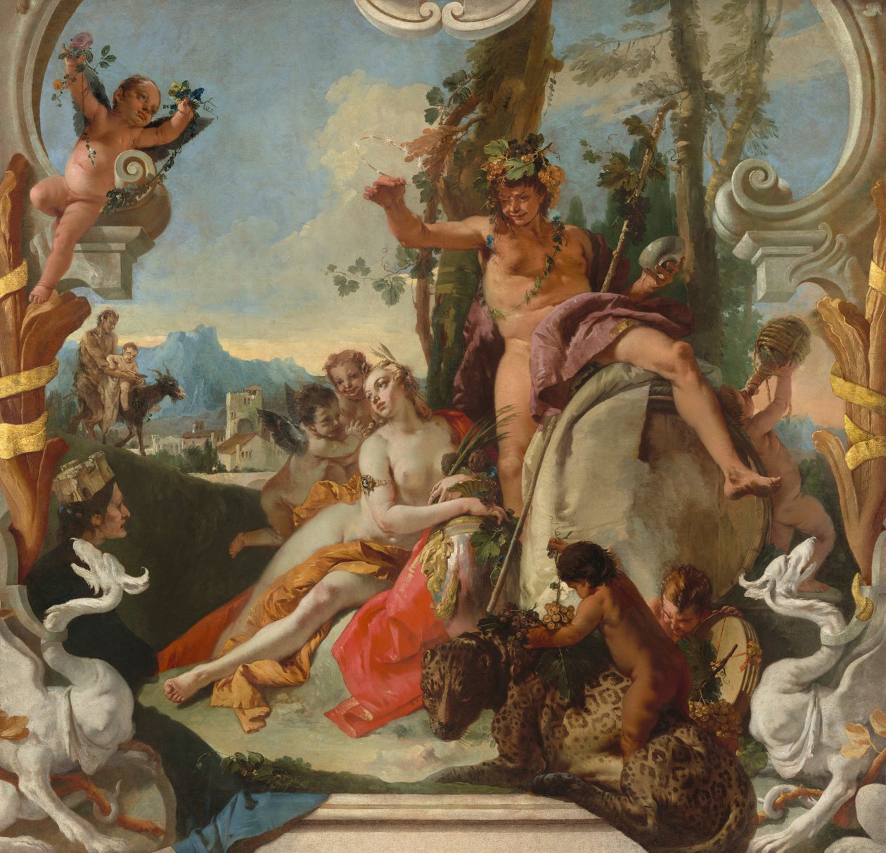 Baco e Ariadne, c.1743-1745 (óleo sobre tela) de Giambattista & Tiepolo Giandomenico (1727-1804) Tiepolo