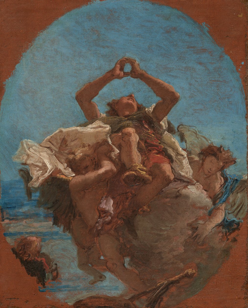 São Roque levado ao céu pelos anjos, c.1735-1745 (óleo sobre tela) de Giambattista & Tiepolo Giandomenico (1727-1804) Tiepolo