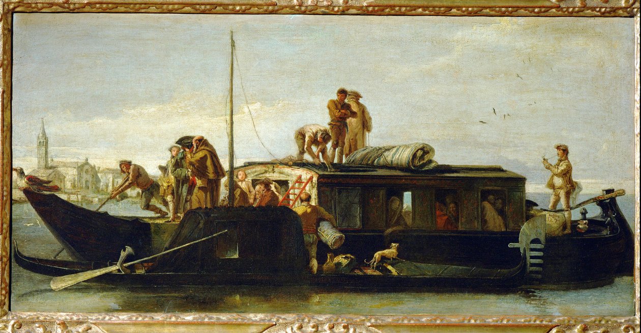 Barcaça de correio veneziana de Giambattista & Tiepolo Giandomenico (1727-1804) Tiepolo