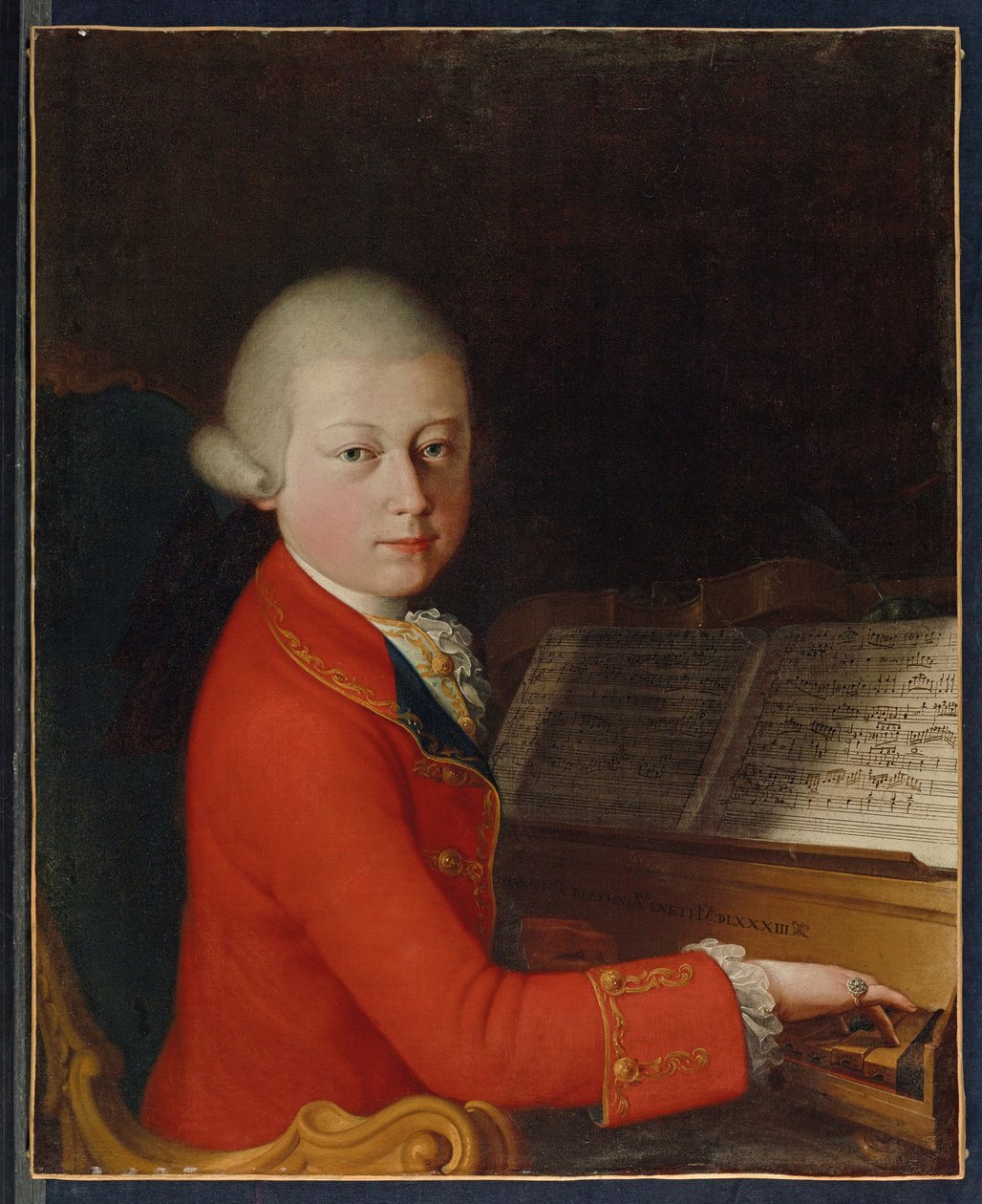 Retrato de Wolfgang Amadeus Mozart aos 13 anos, em Verona de Giambettino (attr. to) Cignaroli