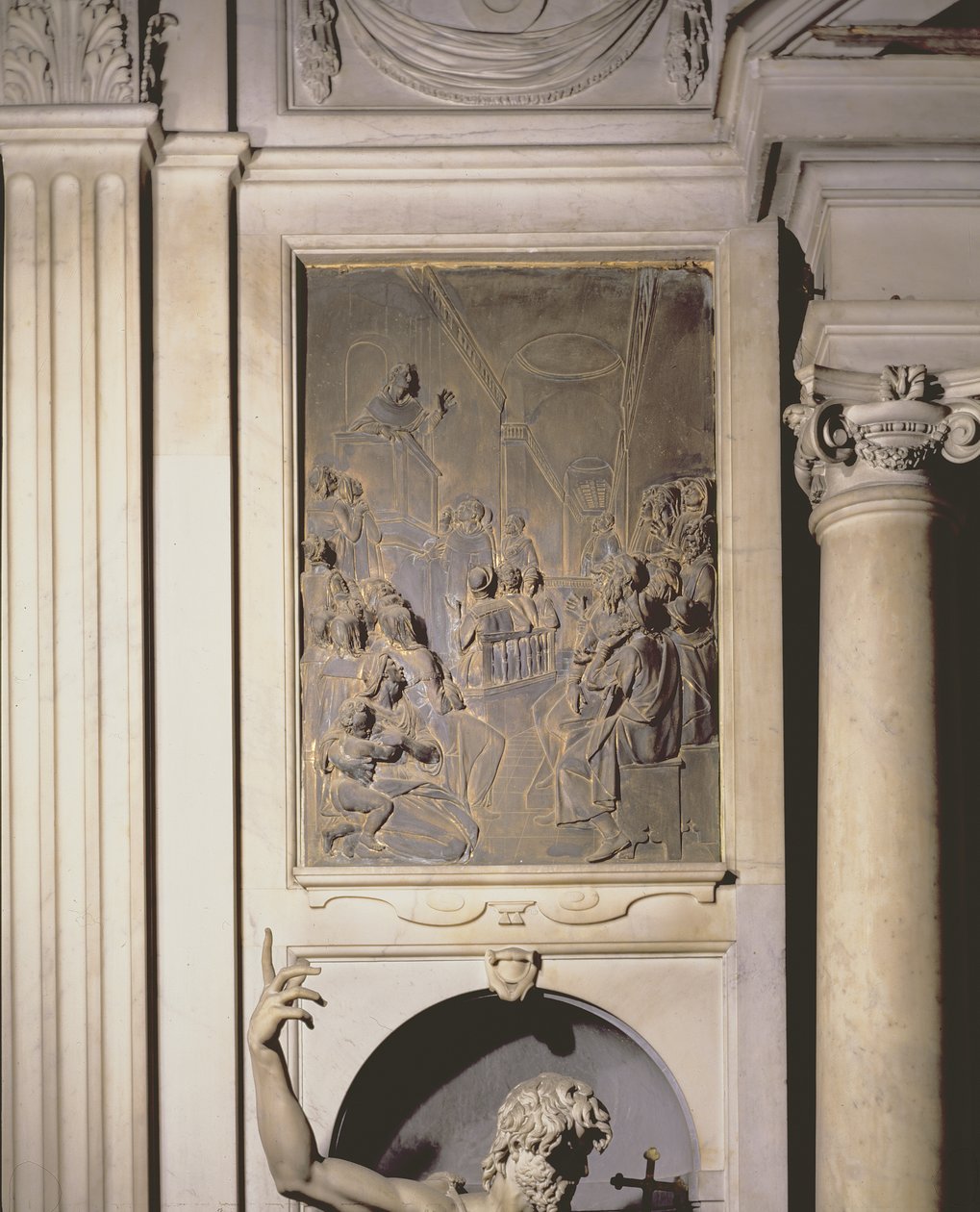 Pregação de Santo Antônio, alívio da capela Salviati (bronze) de Giambologna