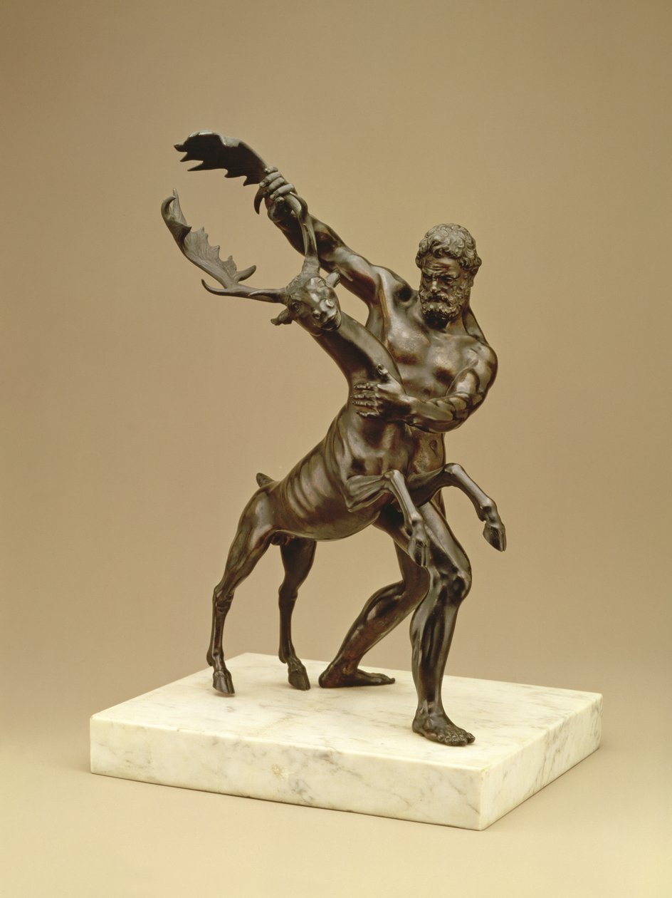 Hércules e o cervo árcade (bronze) de Giambologna