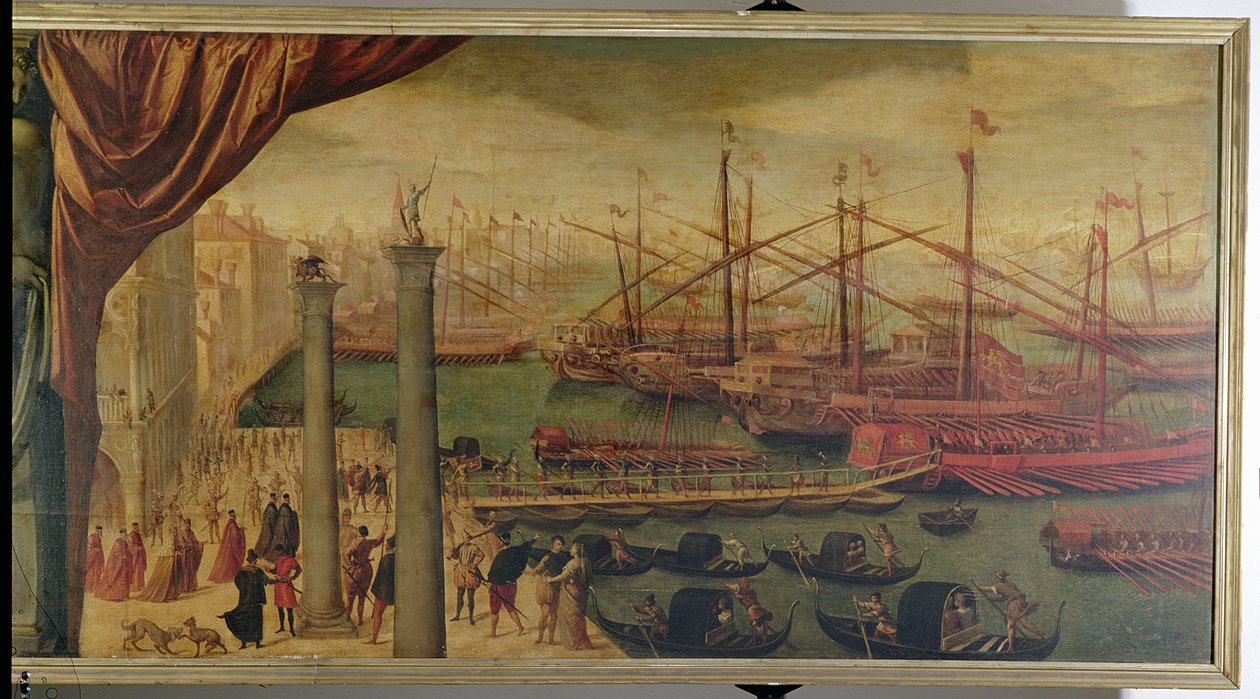 Recrutamento de tropas venezianas no Molo, c.1562 de Giovanni Battista Moroni