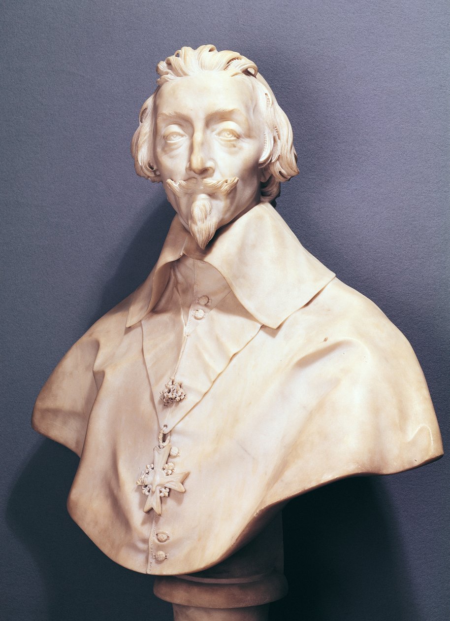 Busto do Cardeal Richelieu (1585-1642) c.1642 (mármore) de Gian Lorenzo Bernini