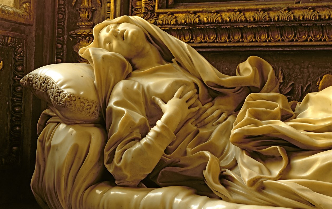 Morte do Beato Ludovica Albertoni, da Capela Altieri, detalhe de mármore de 1674 de 96878 de Gian Lorenzo Bernini