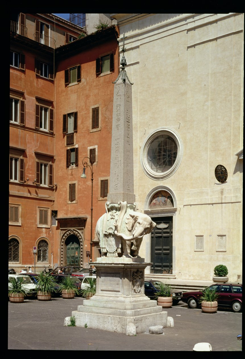 Elefante carregando um obelisco egípcio, 1667 de Gian Lorenzo Bernini