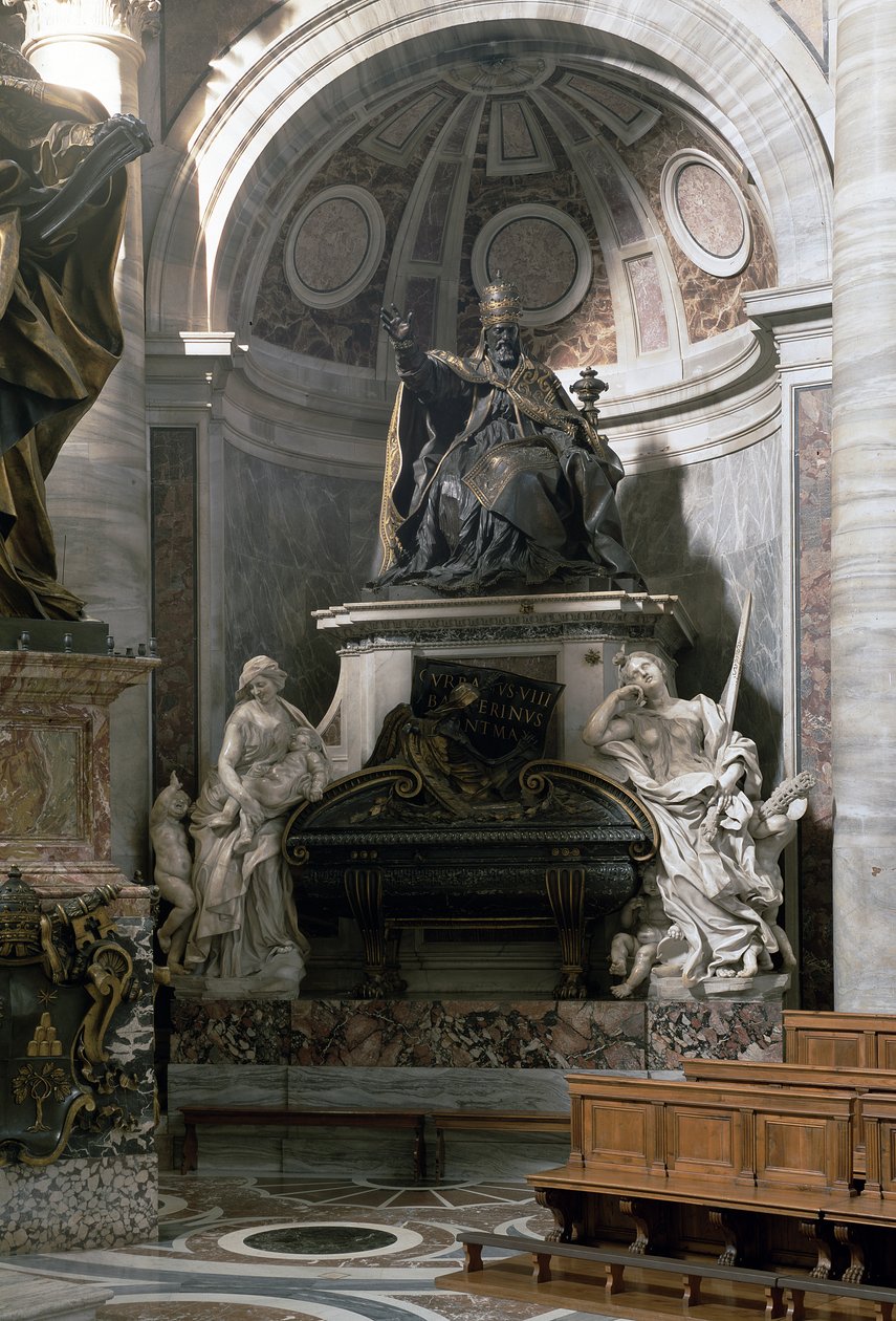 Monumento ao Urbano VIII (1623-44) com as figuras da Caridade e da Justiça de Gian Lorenzo Bernini