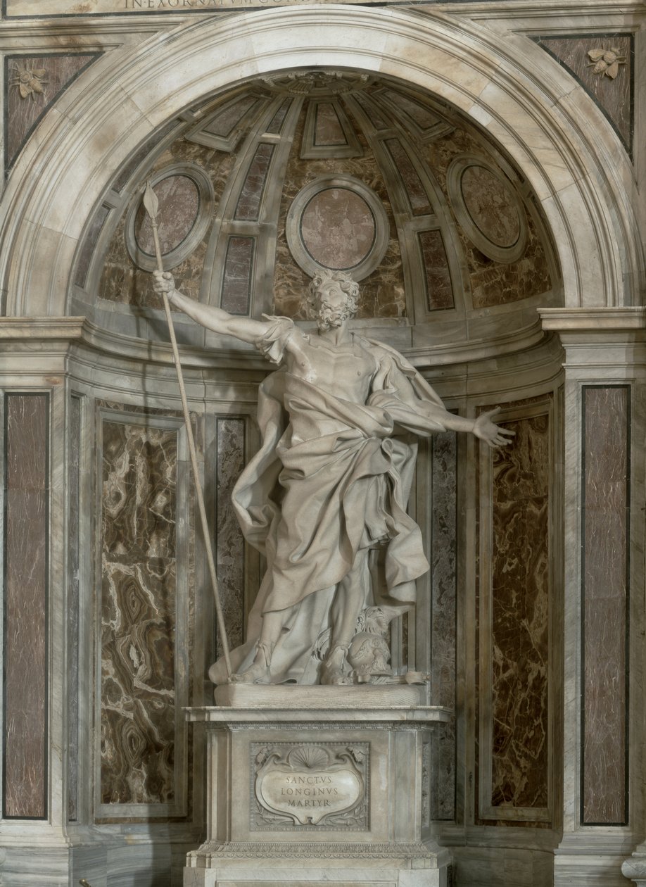 Estátua de São Longino, na base dos quatro pilares que sustentam a cúpula, 1631-38 de Gian Lorenzo Bernini