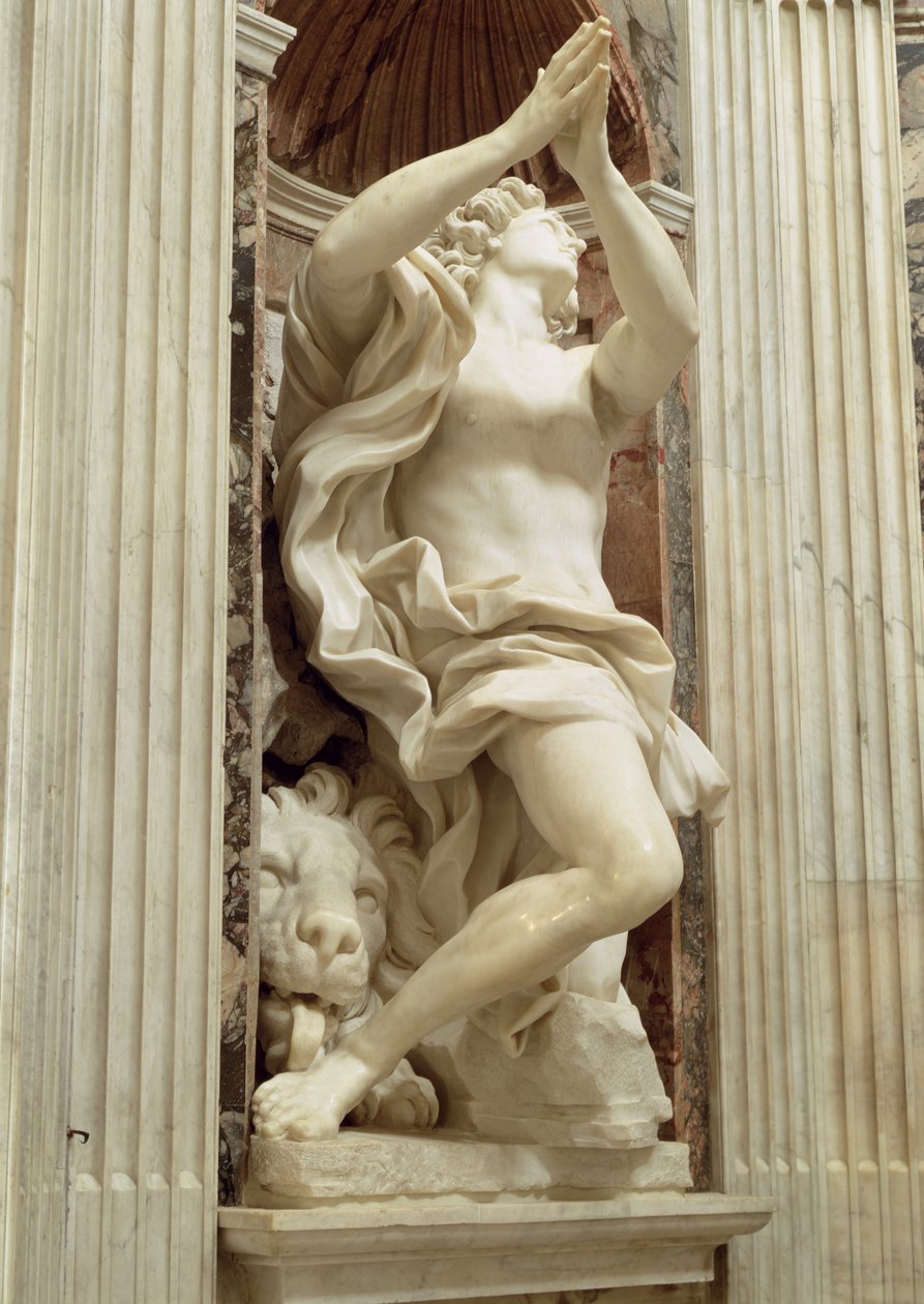 O Profeta Daniel, na Capela Chigi, 1655-61 (mármore) de Gian Lorenzo Bernini