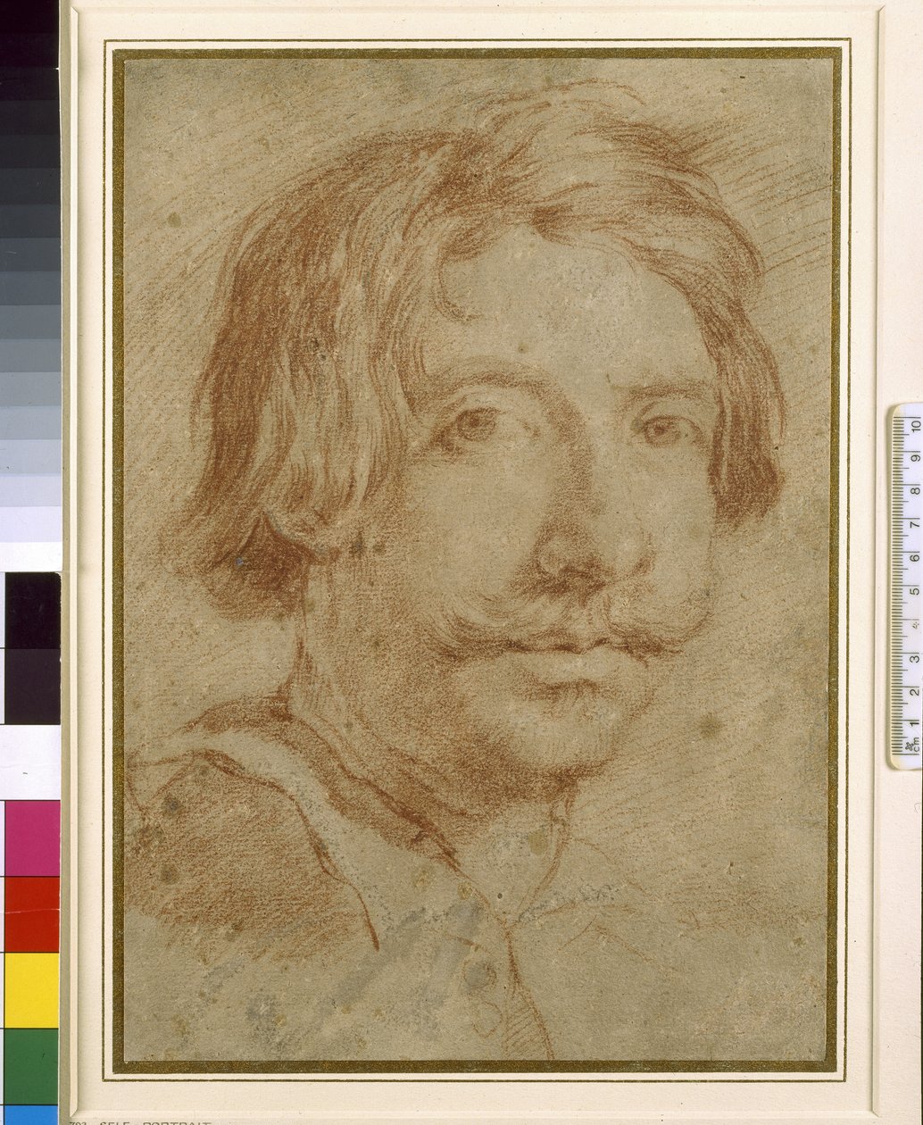 O chamado auto-retrato, do século XVII (giz vermelho sobre papel) de Gian Lorenzo Bernini