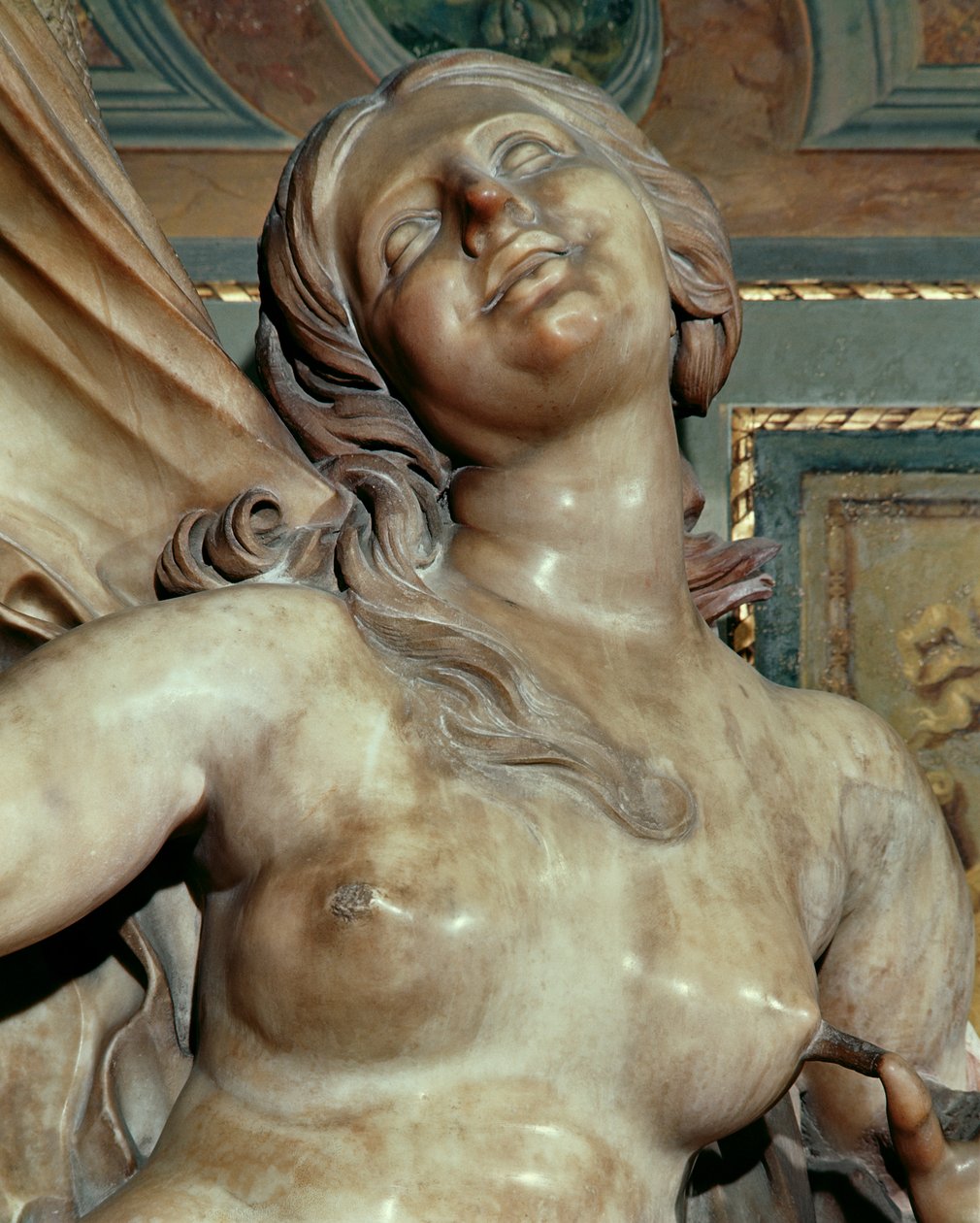 Verdade revelada pelo tempo, detalhe da cabeça, c.1645-52 mármore de Gian Lorenzo Bernini