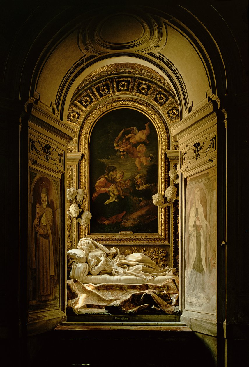 Vista da capela Altieri com a morte do Beato Ludovica Albertoni, 1675 de Gian Lorenzo Bernini