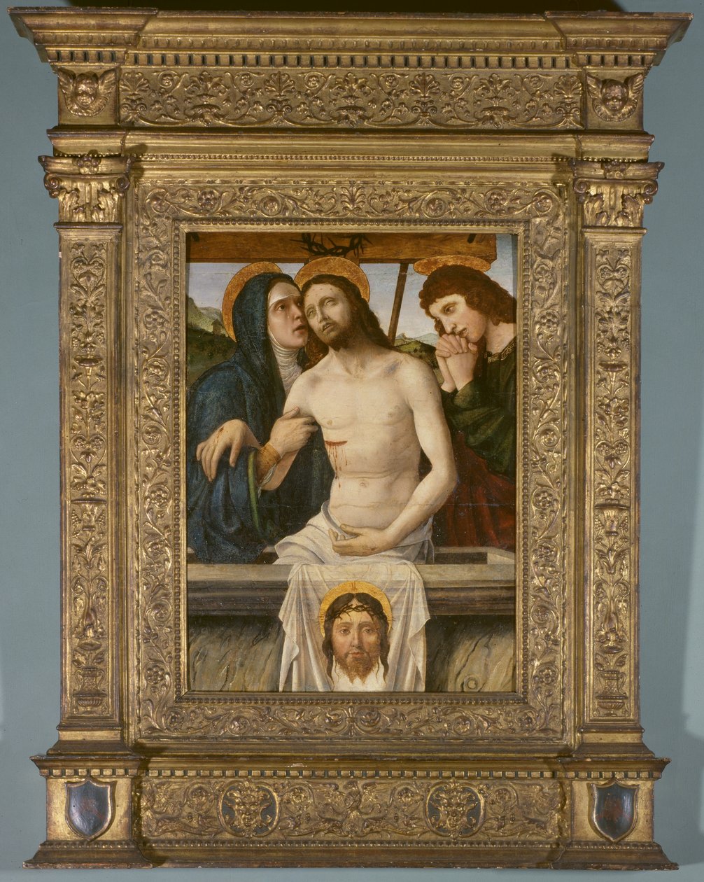 A lamentação sobre o Cristo morto (tempera no painel) de Gian Francesco de attr.to Maineri
