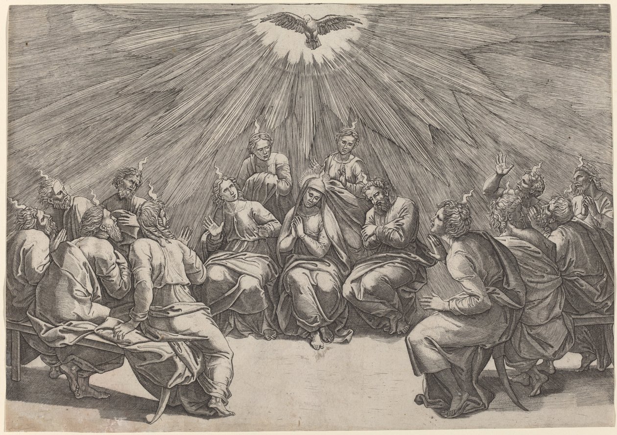 Pentecostes de Gian Jacopo Caraglio after Raphael
