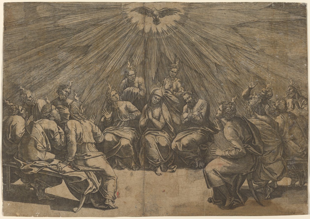 Pentecost de Gian Jacopo Caraglio after Raphael