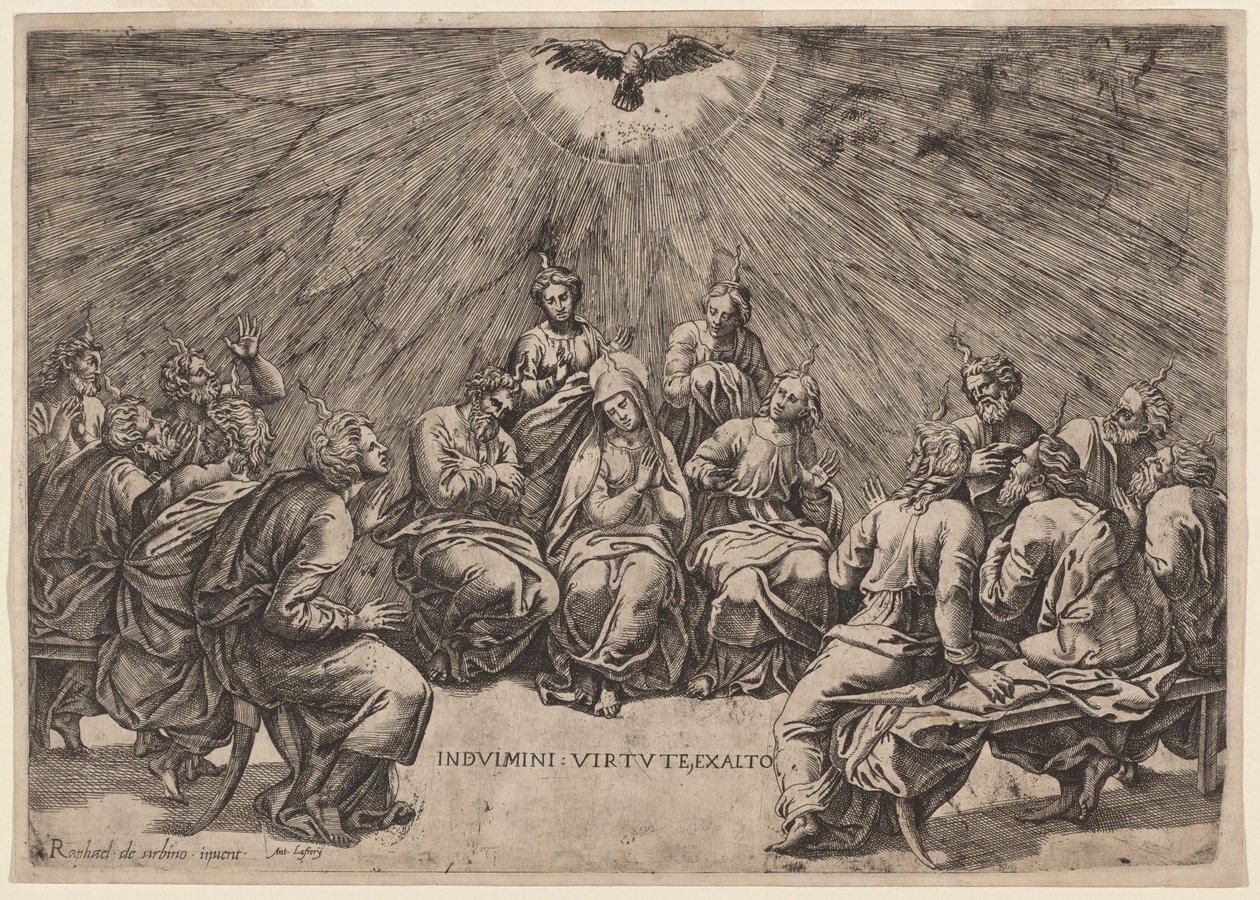 Pentecostes de Gian Jacopo Caraglio, after Raphael