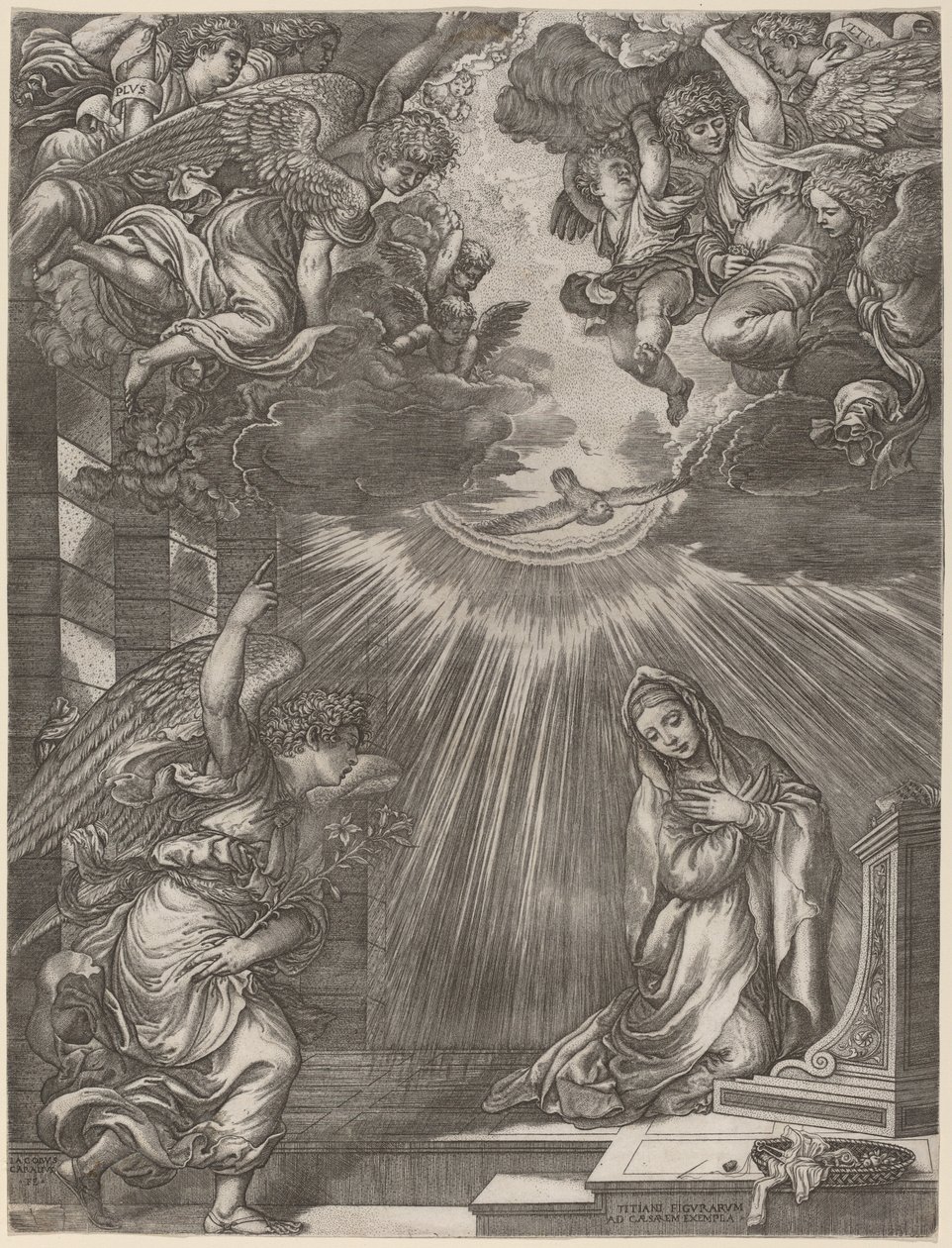 A Anunciação de Gian Jacopo Caraglio after Titian