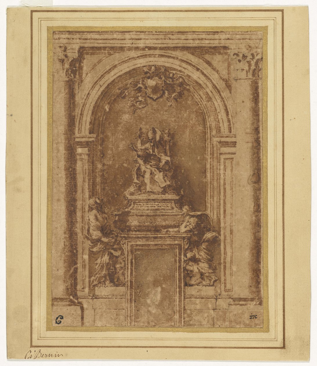 Projeto para o túmulo do Papa Alexandre VII em São Pedro, Roma de Gian Lorenzo Bernini