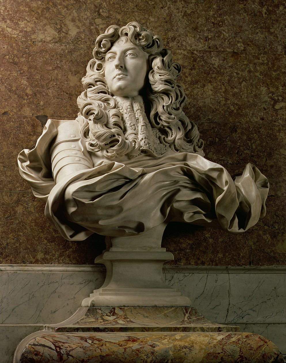 Busto de retrato de Luís XIV (1638-1715), 1665, (mármore) (ver também 154787) de Gian Lorenzo Bernini