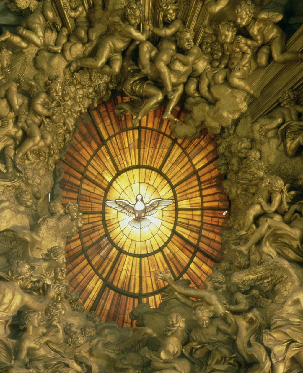 A cadeira de São Pedro, detalhe da janela de vitral por trás, 1665 detalhe de 158488 de Gian Lorenzo Bernini