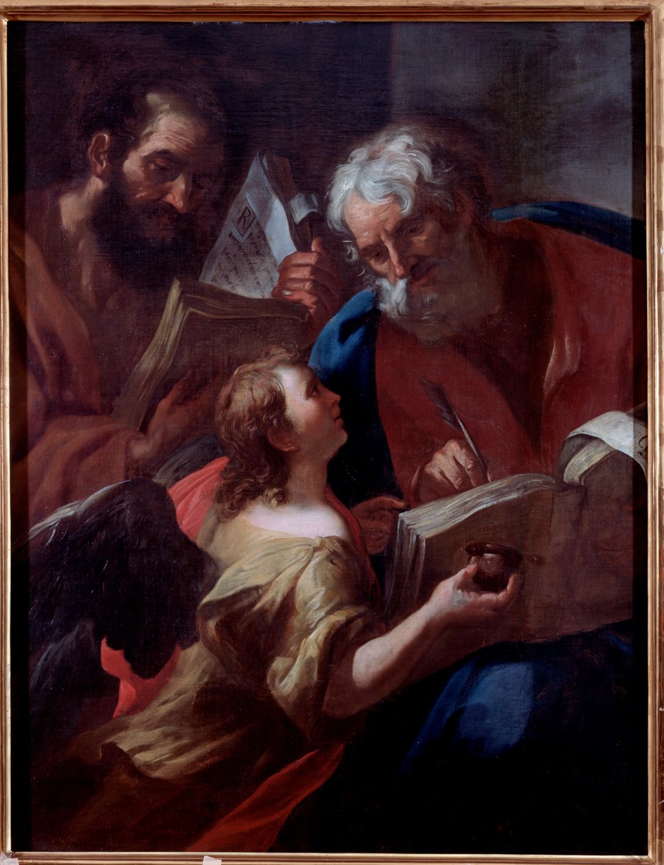 Representação de São Mateus e de outro evangelista de Gian Lorenzo and Michelangelo Bertolotto