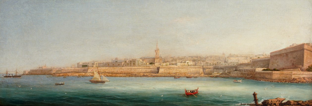 Vista de Valletta da ilha de Manoel, 1869 de Giancinto Gianni