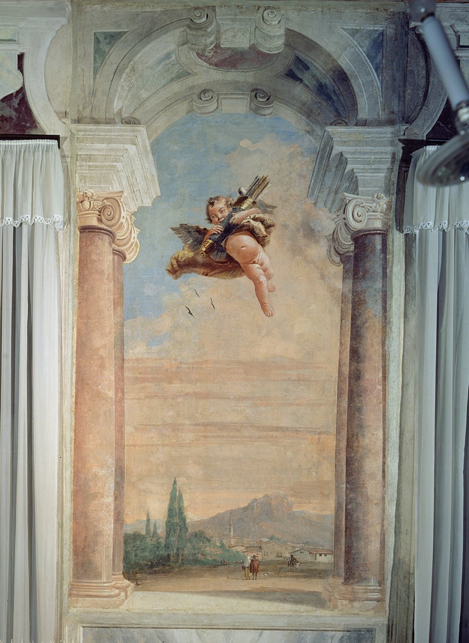 Paisagem com Cupido, do &39;Foresteria&39; (Guesthouse) 1757 de Giovanni Domenico Tiepolo