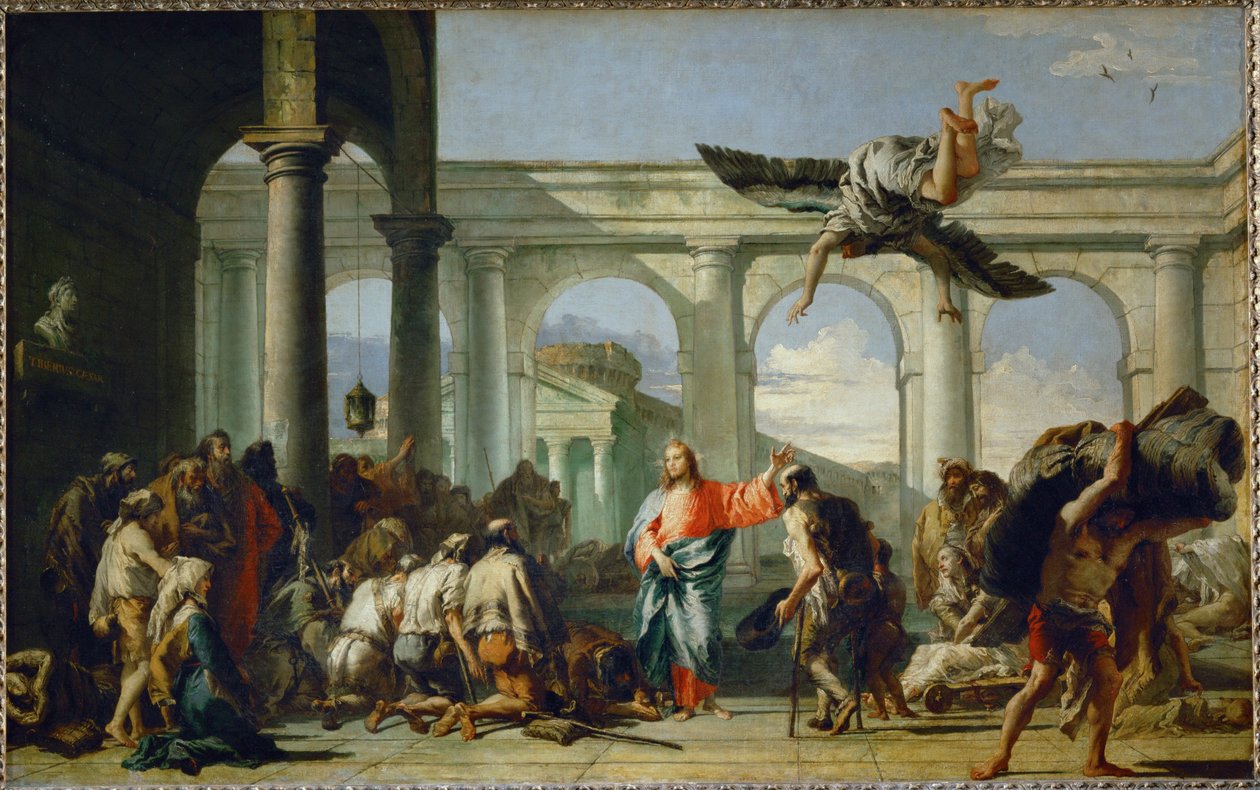 Jesus guerissant le paralytique de Bethesda - Jesus cura o paralítico de Bethesda ... de Giandomenico (1727-1804) Tiepolo