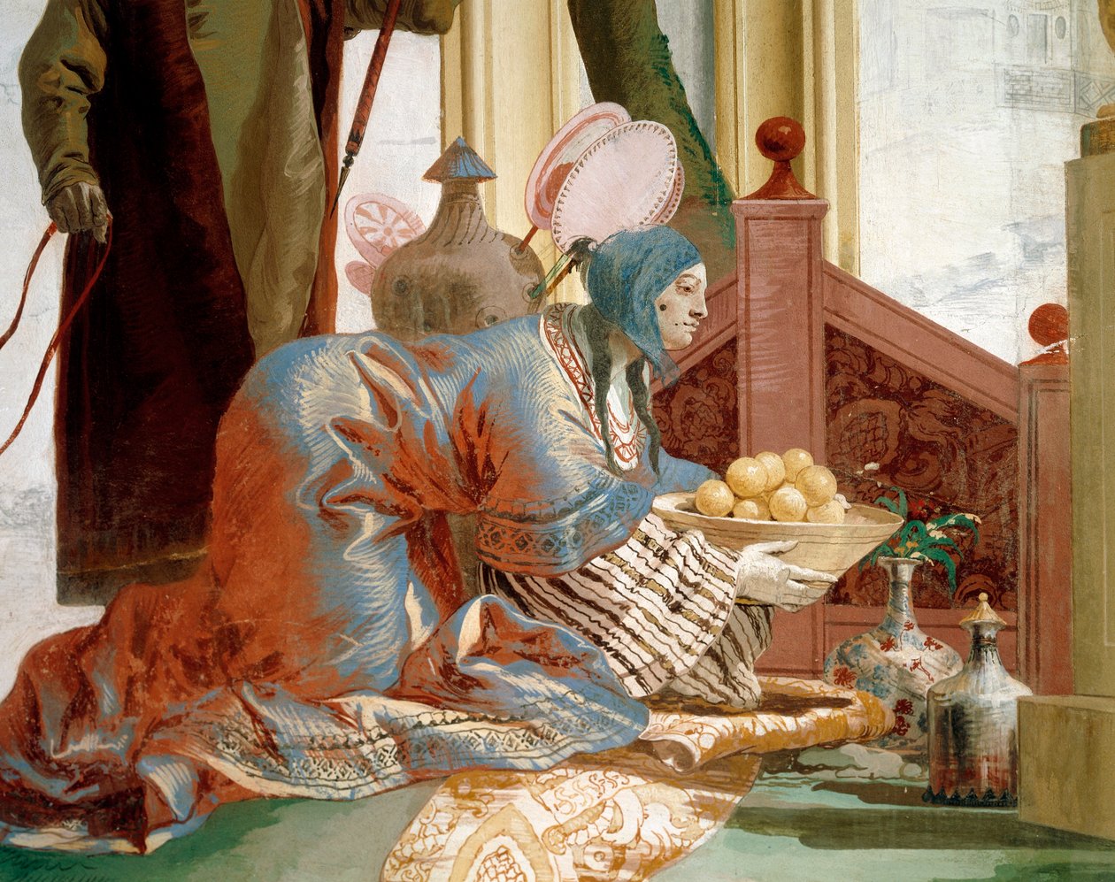Oferta de frutas à Deusa da Lua, por Giandomenico Tiepolo (1727-1804), fresco, Sala Chinesa na Foresteria (Guesthouse), Villa Valmarana 