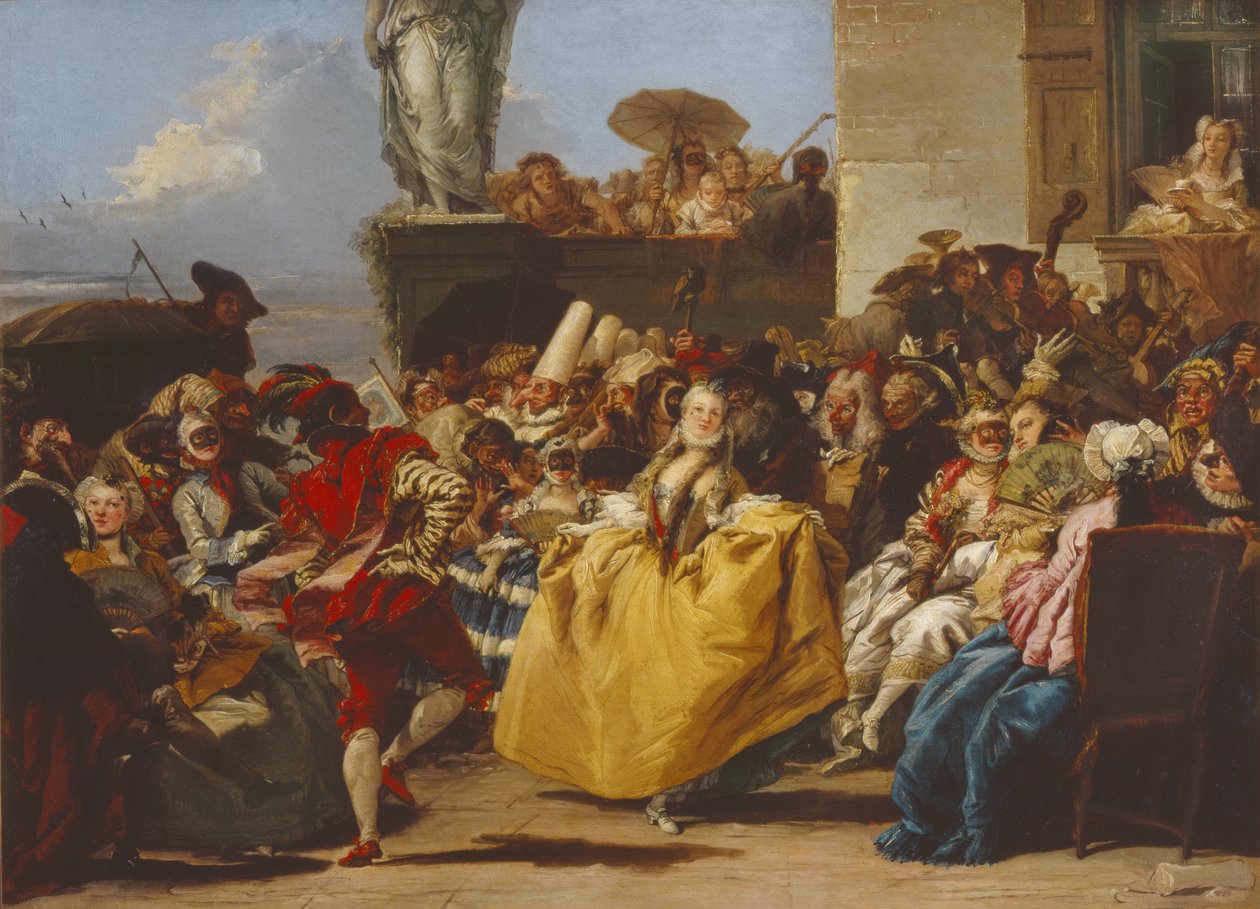 O Minueto ou Cena de Carnaval (óleo sobre tela) de Giovanni Domenico Tiepolo