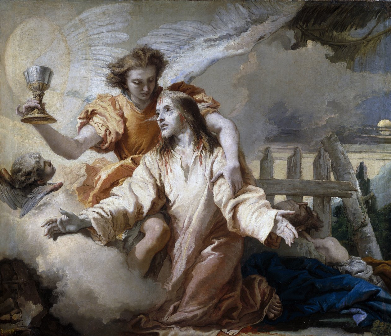 Agonie dans le jardin des oliviers - A Agonia no Jardim - Tiepolo, Giandomenico (1727-1804) - 1772 - Óleo sobre tela - 125x142 cm - Museo del Prado, Madrid de Giandomenico  Tiepolo