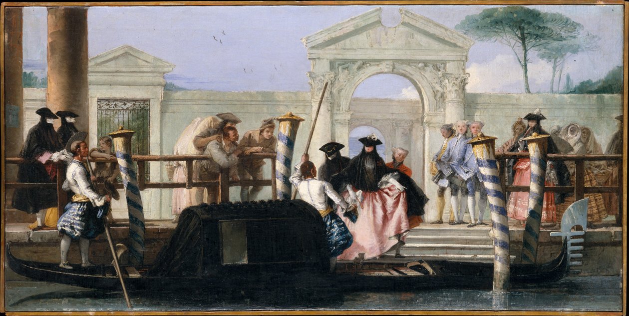 A Partida da Gôndola (óleo sobre tela) de Giovanni Domenico Tiepolo